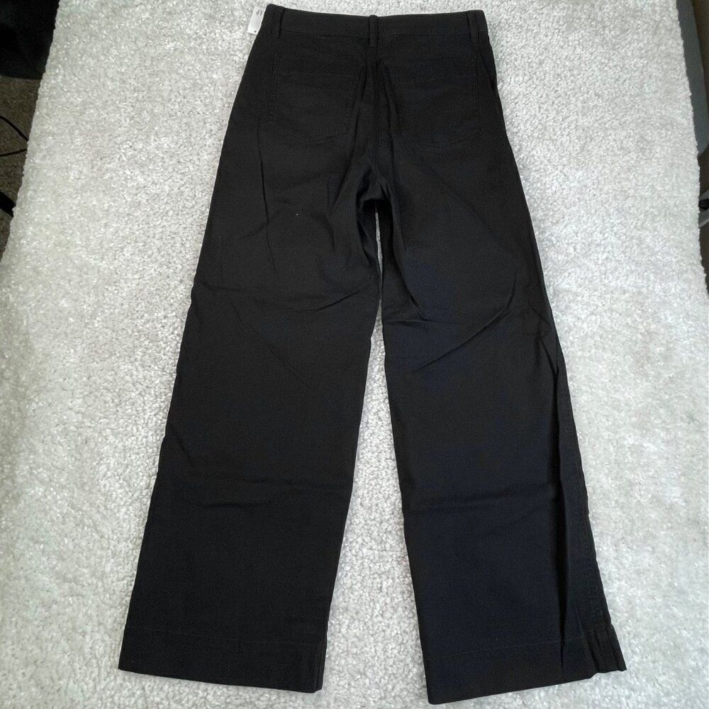 Gap High Rise Wide Leg Chino Crop Black Womens 10 Tall NEW - Picture 3 of 13